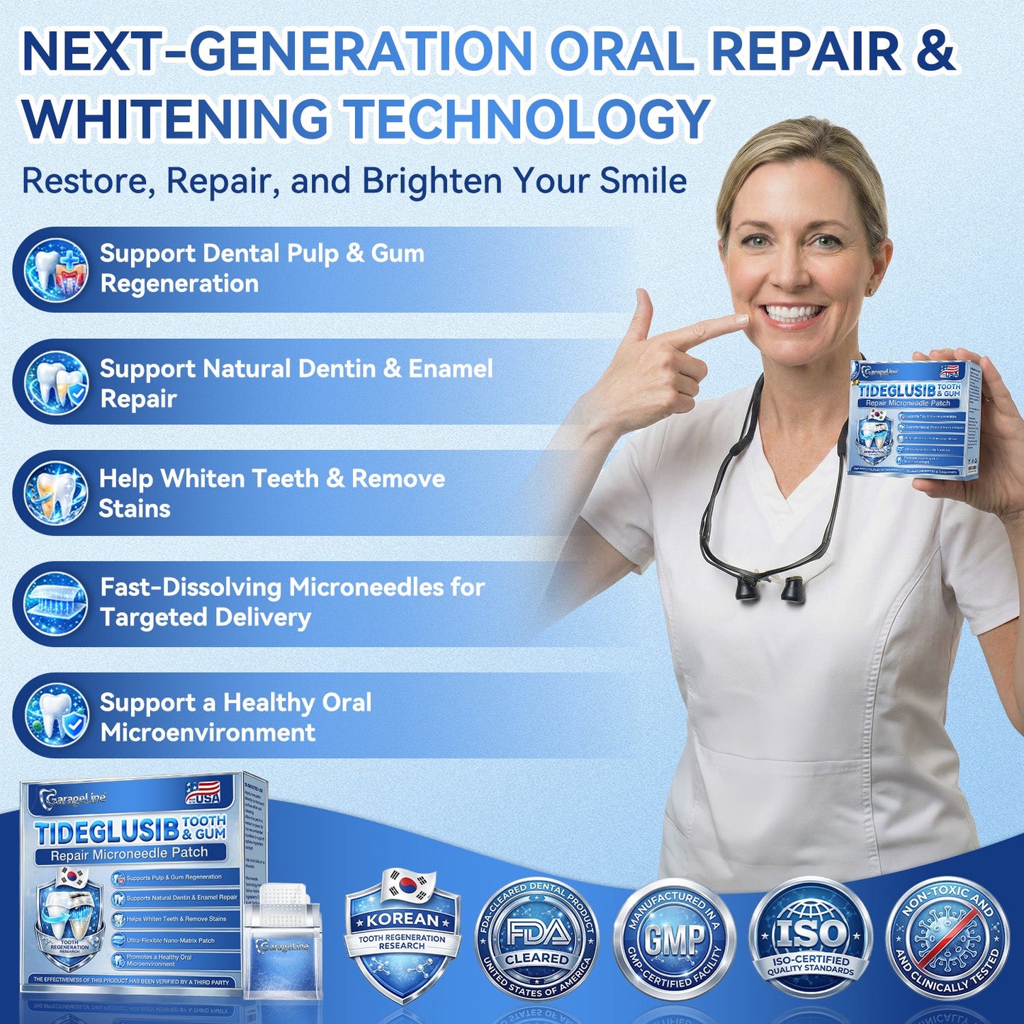 GаrаgеLіnе® 🦷 Tideglusib Fast‑Dissolving Tooth & Gum Repair Oral Strips 🔥 (Supports tooth repair and helps relieve gum discomfort and other common oral concerns) (Copy)