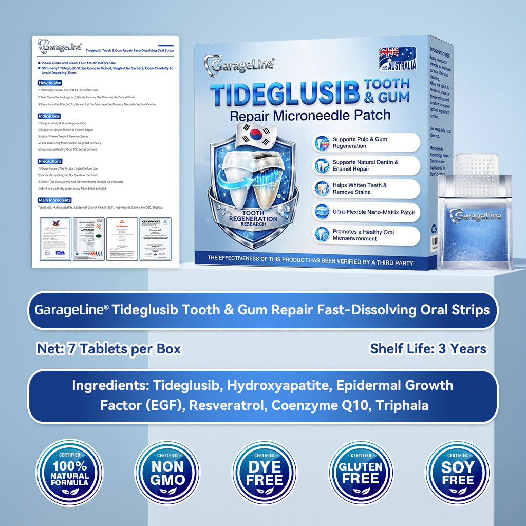 GаrаgеLіnе® 🦷 Tideglusib Fast‑Dissolving Tooth & Gum Repair Oral Strips 😁 (Supports tooth repair and helps relieve gum discomfort and other common oral concerns)